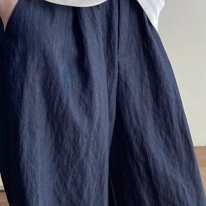 2025 Summer Women's Loose-Fitting Wide-Leg Balloon Pants, Casual Elastic Waist, Lightweight Trendy Trousers