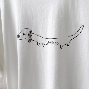3D Dog Print Short Sleeve T-Shirt for Women, Casual Loose Fit Top, 2025 Summer Korean Style Fashion