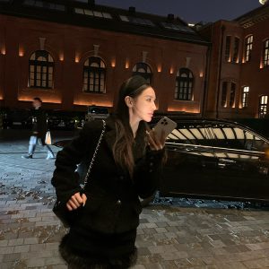 60% Merino Wool Suit Jacket and A-Line Skirt Set for Women - Chic Woolen Ensemble for Fall and Winter Fashion