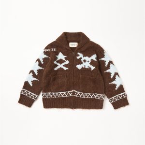 80s Retro Jacquard Pattern Casual Knit Cardigan Sweater for Autumn and Winter - Versatile Street Style Outerwear