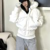 90% White Duck Down Women's Short Hooded Jacket with Fur Collar - Thick and Warm Winter Pilot Style