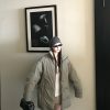 90s Style White Duck Down Mid-Length Loose Stand Collar Jacket for Weekend Wear