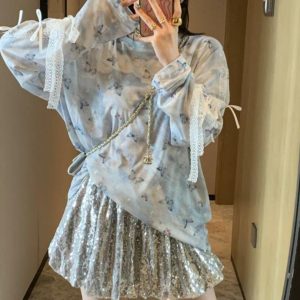 Age-Defying Lightweight Long Sleeve T-Shirt with 3D Bow, Cute Sweet and Spicy Design, Sun Protection, Trendy Fashion Top