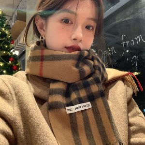 All-Wool Classic Plaid Scarf for Women - Winter Tassel Checkered Shawl & Neck Warmer - Cozy Fashion Accessory