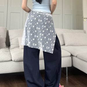 American Hip-Hop Lace-Up Straps Casual Sweatpants - Versatile Floor-Length Loose Pants for Street Dance & Everyday Style