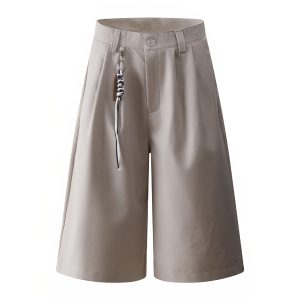 American Minimalist Three-Quarter Wide-Leg Trousers - Versatile Summer Casual Straight-Leg Shorts for Effortless Style
