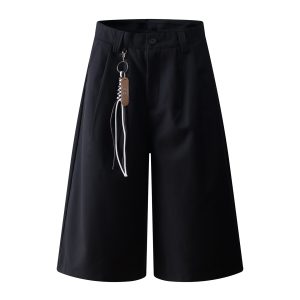 American Minimalist Three-Quarter Wide-Leg Trousers - Versatile Summer Casual Straight-Leg Shorts for Effortless Style