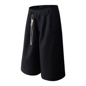 American Minimalist Three-Quarter Wide-Leg Trousers - Versatile Summer Casual Straight-Leg Shorts for Effortless Style