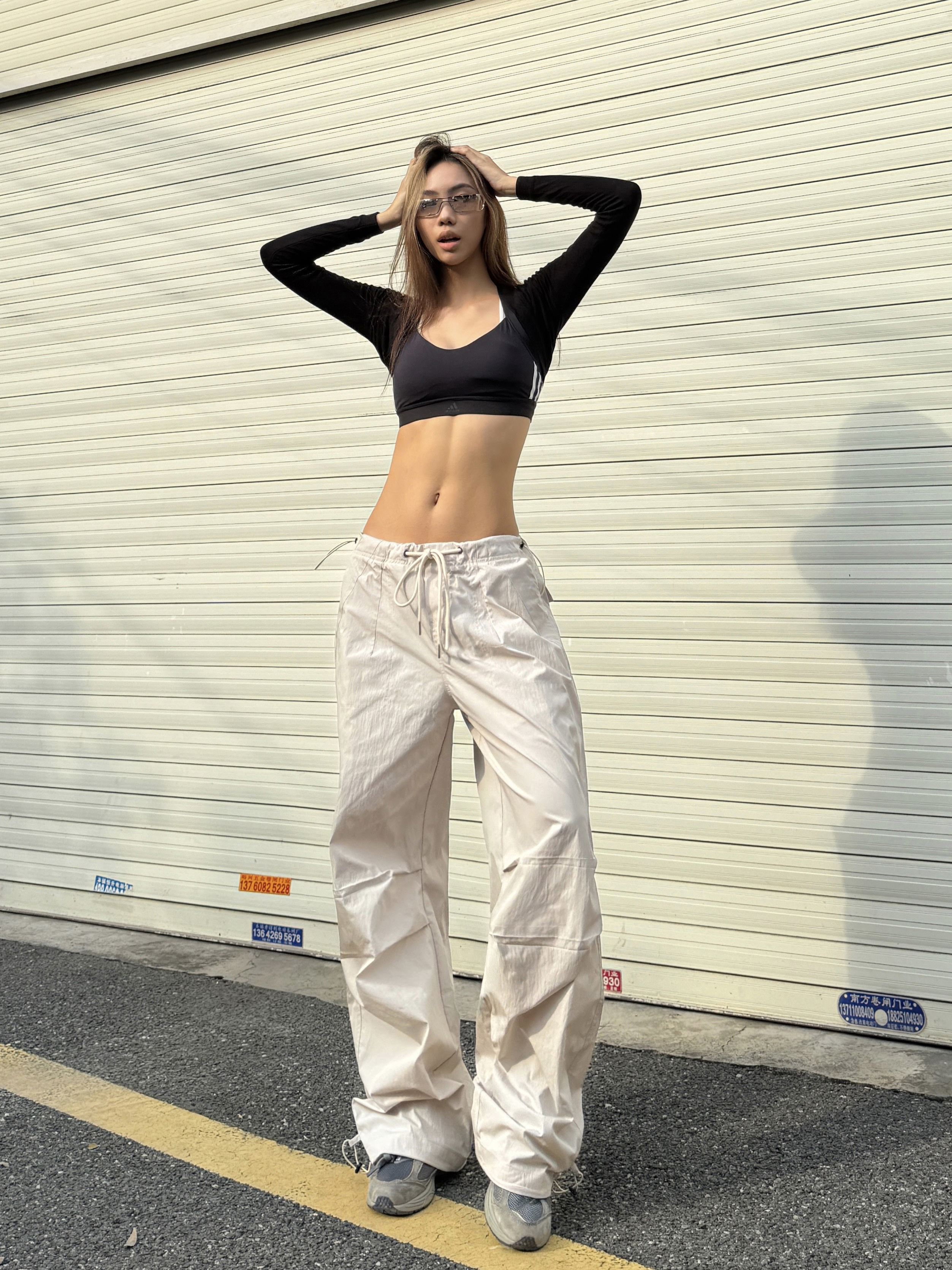 American Retro Hip-Hop Wide-Leg Cargo Pants with Quick-Dry Drawstring - Spicy Heatstroke Style