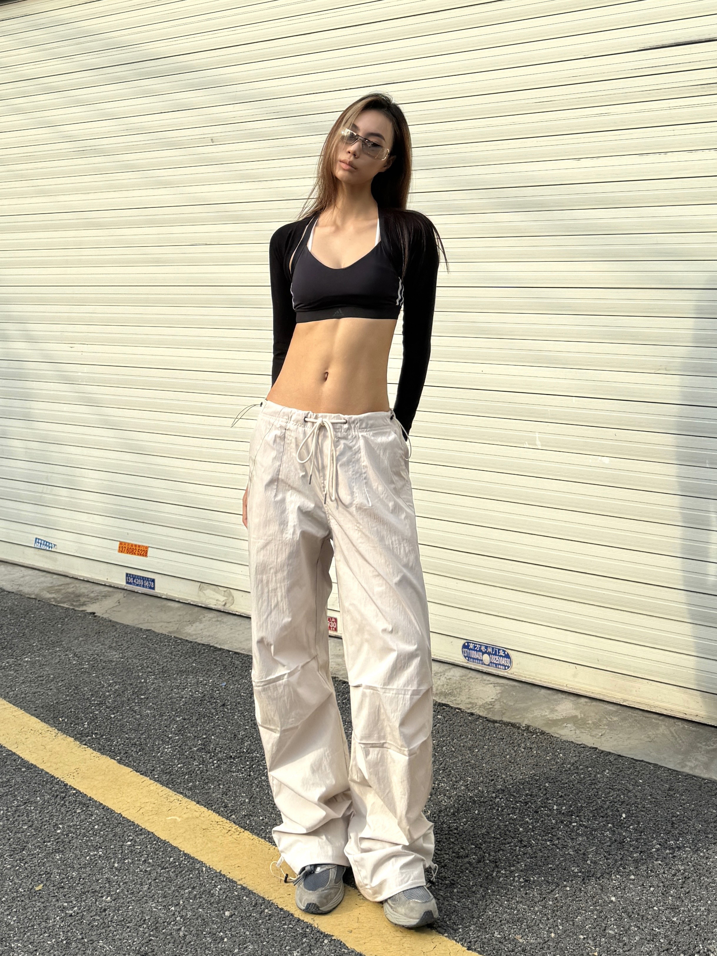American Retro Hip-Hop Wide-Leg Cargo Pants with Quick-Dry Drawstring - Spicy Heatstroke Style