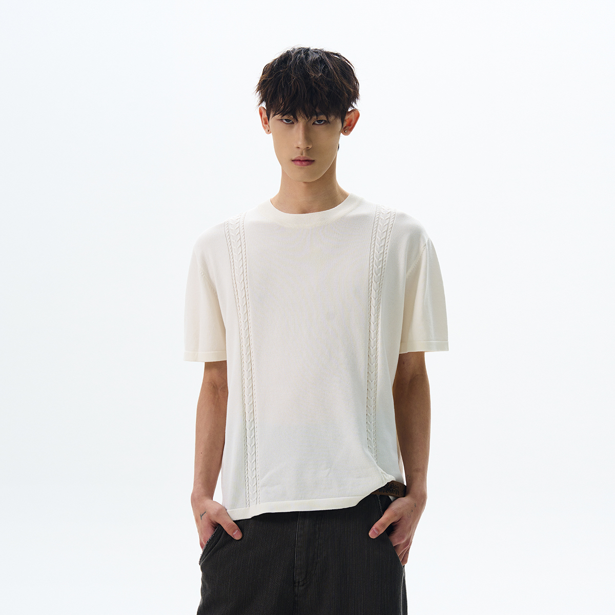 American Retro Vintage Short-Sleeve T-Shirt for Men and Women, Skin-Friendly Knit Top, Cool Casual Style