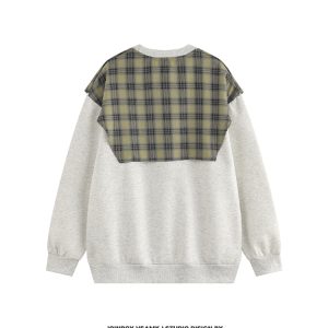 American Style Fleece Shawl Sweatshirt for Men - 2025 Winter Hip-Hop Fake Two-Piece Couple Top, Casual Streetwear Fashion