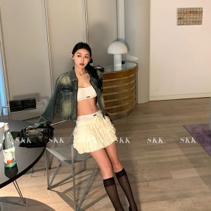 American Style Sexy Camisole and High-Waisted Safety Shorts Set - Spring Vacation Essentials for Women