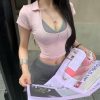 American Style Sexy U-Neck Short Sleeve Camisole Top - 2025 Slim Fit Summer Two-Piece Set for Women