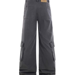American Vintage Multi-Pocket Wide-Leg Jeans for Women - 2025 Summer Casual Loose Fit Work Pants