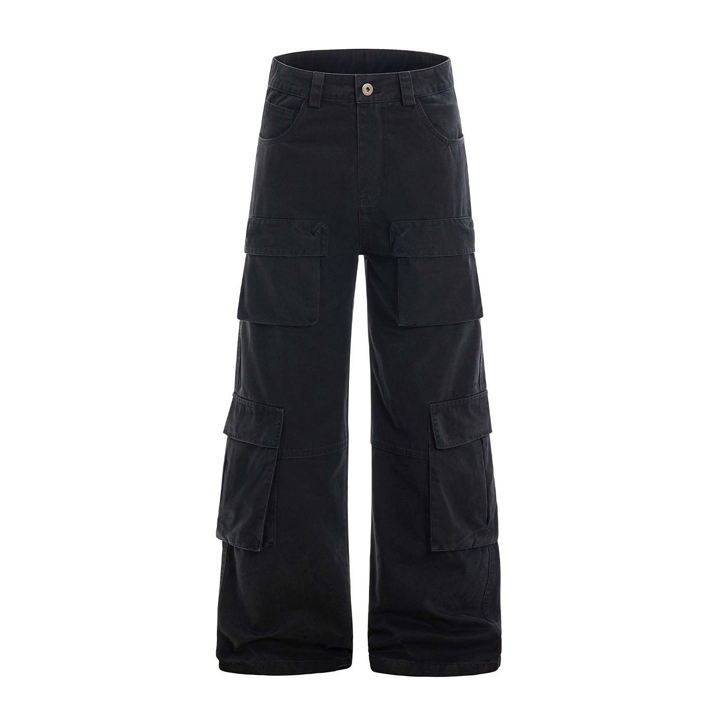 American Vintage Multi-Pocket Wide-Leg Jeans for Women - 2025 Summer Casual Loose Fit Work Pants
