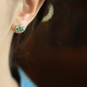 Ancient Style Retro Lotus Hetian Jade Pure Silver Earrings for Women, High-Quality Enamel Design, Elegant Fashion Jewelry