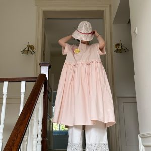 Apple Green Short Sleeve Dress with Split Design - Peony Mustard Floral Loose Shirt Dress, Y2K Style