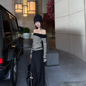 Autumn Versatile Drawstring Casual Sweatpants for Women - Loose Floor-Length Straight Leg Wide-Leg Pants, Y2K Style