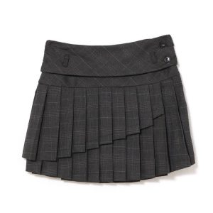 Autumn Winter 2024 Women's Sweet Versatile Plaid Pleated Layered A-Line Short Skirt - Japanese Style Fashion