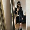 Autumn/Winter Vintage Black Jacquard Long Sleeve Loose Fit Slimming Dress - French High-End Style for 2023