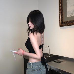 Backless Halter Neck Camisole for Women - American-Style Sexy Slim Fit Summer Top 2025