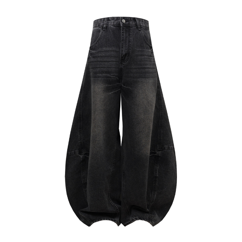 Baggy American Denim Pants for Summer 2025 - Loose Fit Curved Design, Lightweight Style, Trendy Casual Look