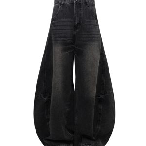 Baggy American Denim Pants for Summer 2025 - Loose Fit Curved Design, Lightweight Style, Trendy Casual Look