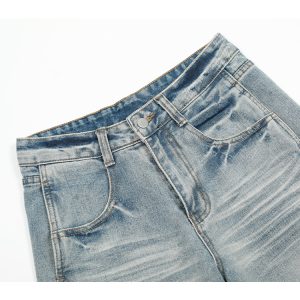 Baggy Jeans for Men, Wide-Leg Loose Distressed Vintage Casual Pants, American Style, Trendy Retro Fashion
