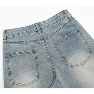 Baggy Jeans for Men, Wide-Leg Loose Distressed Vintage Casual Pants, American Style, Trendy Retro Fashion