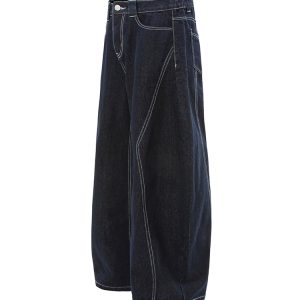 Baggy Style American Denim Wide-Leg Pants - Trendy Three-Dimensional Design for a Casual 90s Look
