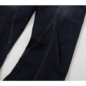 Baggy Washed Blue Vintage Wide-Leg Jeans - Summer 2025 Curved Knife Pants for 90s Y2K Style