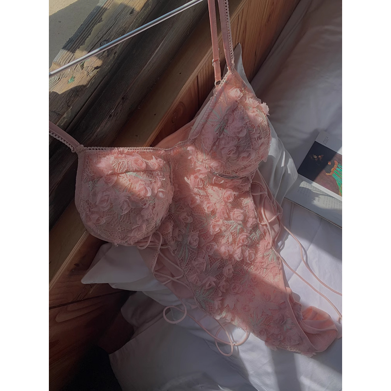 Barbie Pink Fairy Desire Square Neck Jumpsuit Tank Top for Women - Sweet and Spicy Inner Wear with Chest Pad, Y2K Style