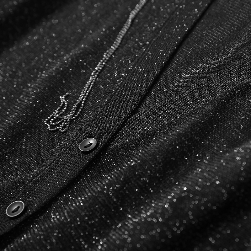 Beaded Neck Strap V-Neck Long Sleeve Shiny Thread Knitted Cardigan for Women - Trendy European Style Outerwear for Spring & Autumn