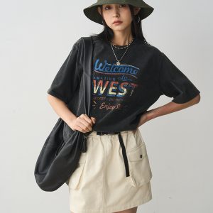 Beige Belted A-Line Mini Skirt for Women - Versatile Pocket Design Workwear Skirt for Summer 2024