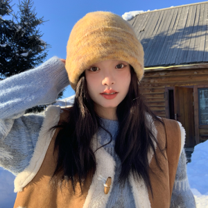 Big Head Circumference Knitted Hat for Women - 'My Head Is Not Round' 2024 Winter Wool Beanie for a Slimming Look