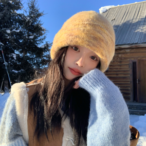 Big Head Circumference Knitted Hat for Women - 'My Head Is Not Round' 2024 Winter Wool Beanie for a Slimming Look