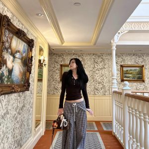 Black and White Checkered Long Pants & Shorts - Rustic Cute Style, 100% Organic Cotton, Fairy Tale Inspired, Eco-Friendly Fashion