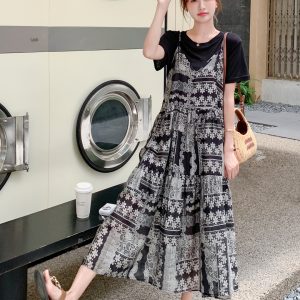 Black Floral Camisole Dress Set - Elegant Slim Fit Women's Summer Dress 2025, Chanel-Inspired, High-End Unique Style