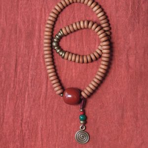 Bohemian Double Circle Sandalwood Bead Bracelet for Women & Men - Retro Ethnic Style Hand Accessory