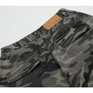 Camouflage Loose Cargo Shorts for Men | Summer Three-Quarter Pants with Multiple Pockets | Outdoor Mountain Series Style