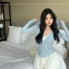 Casual Korean Style Long Sleeve Hooded Sweatshirt with Sun Protection and Flower Bud Shorts - Sweet and Spicy 3-Piece Set