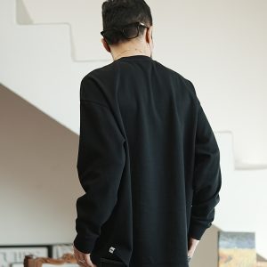 Casual Textured Waffle Long-Sleeve T-Shirt for Men - Trendy Loose Fit Top for Spring and Autumn, Perfect for Everyday Wear