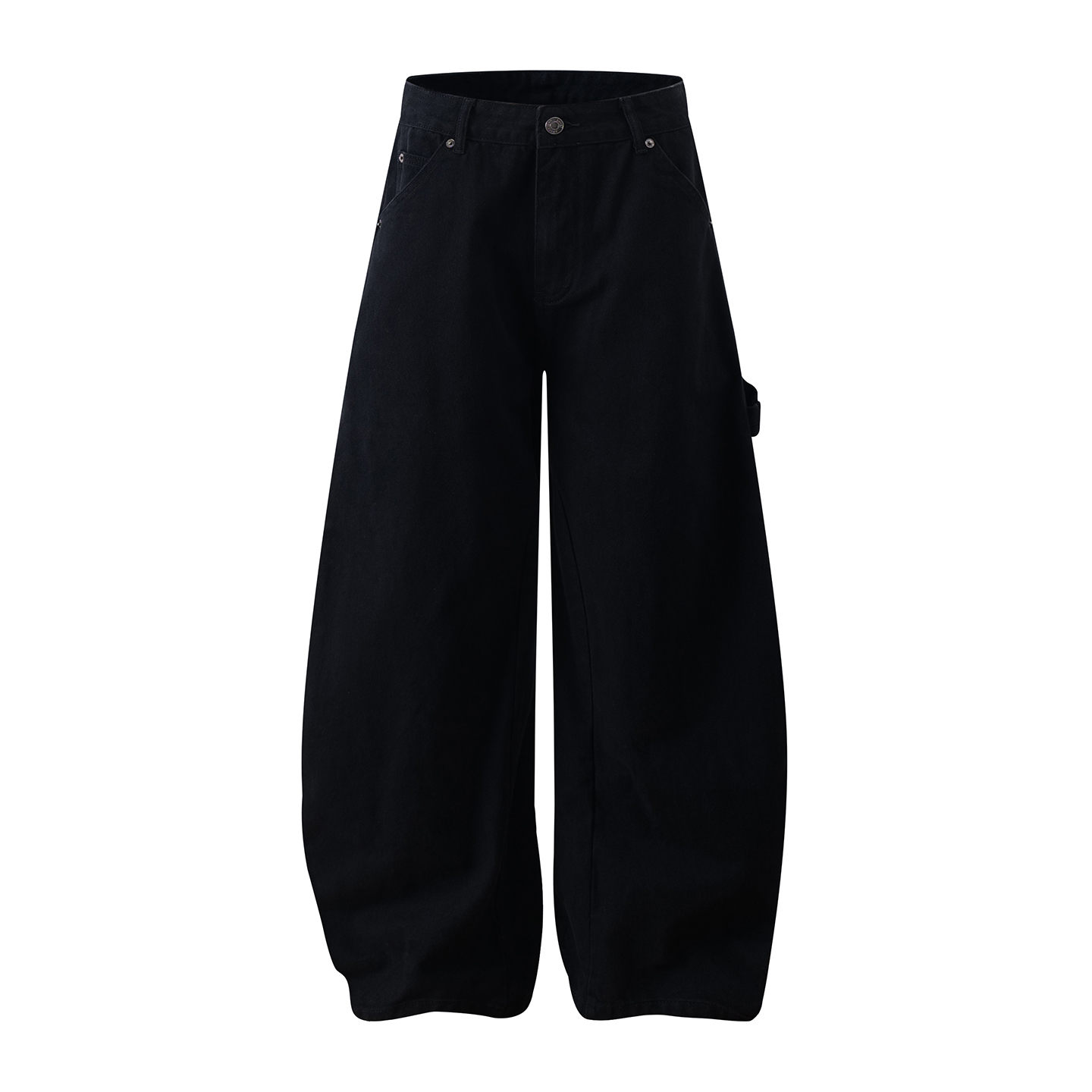 Casual Wide-Leg Baggy Pants with Curved Blade Silhouette - Trendy American Banana Style for Effortless Fashion