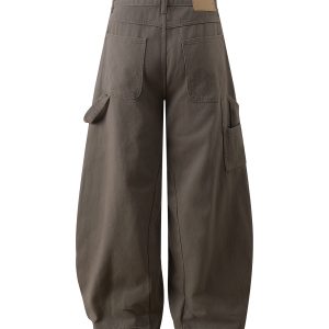 Casual Wide-Leg Baggy Pants with Curved Blade Silhouette - Trendy American Banana Style for Effortless Fashion