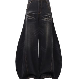 Cat Whisker Curved Blade Jeans - Relaxed Banana Pants in American Style - Trendy 90s-Inspired Denim for Effortless Chic