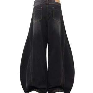 Cat Whisker Curved Blade Jeans - Relaxed Banana Pants in American Style - Trendy 90s-Inspired Denim for Effortless Chic