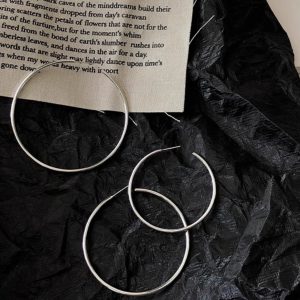 Chic 925 Sterling Silver Needle Big Hoop Earrings - European American Style Large Hoops for Elegant Ear Accessories