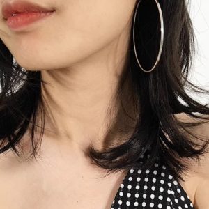 Chic 925 Sterling Silver Needle Big Hoop Earrings - European American Style Large Hoops for Elegant Ear Accessories