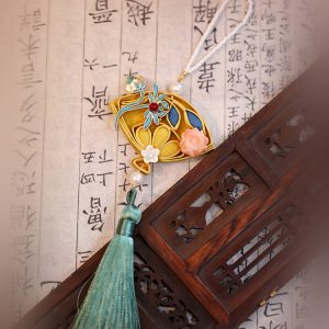 Chinese-Style Qipao Pendant with Handmade Knotted Buttons, Tassels, and Ancient Hanfu Chest Flower Ornament